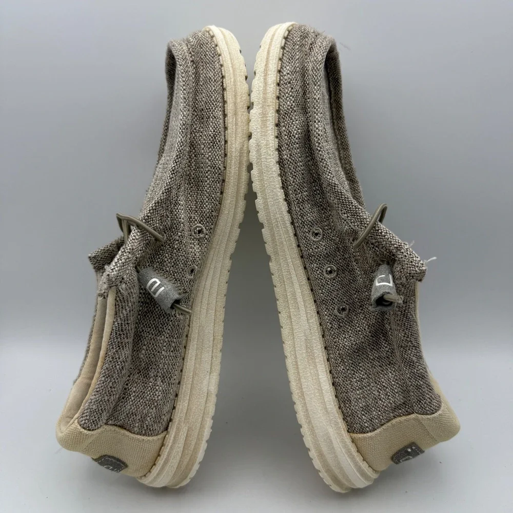 Hey Dude Wally Woven Shoes Mens 9 Beige Slip On Loafers Casual‎ Outdoors